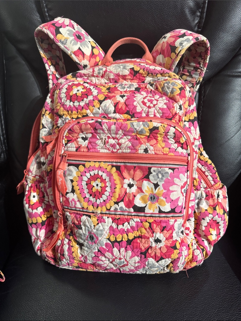 Vera Bradley Pink Multicolor Quilted Floral Backpack